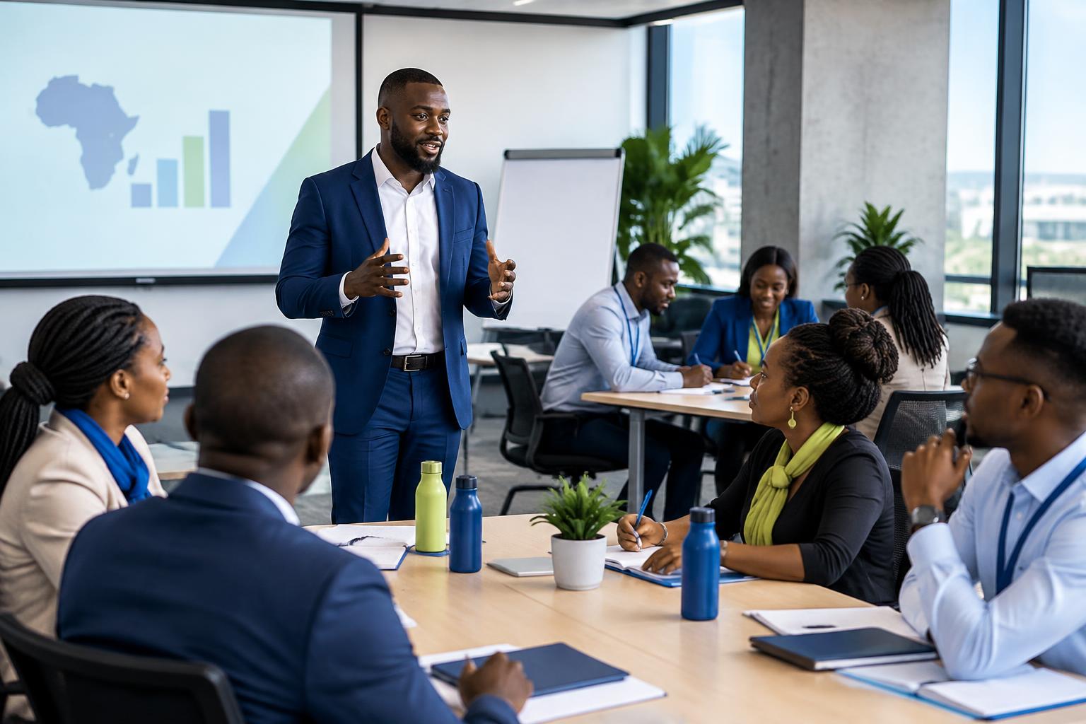 Professionnels africains développant des compétences pratiques lors d’un atelier de formation ALTURA